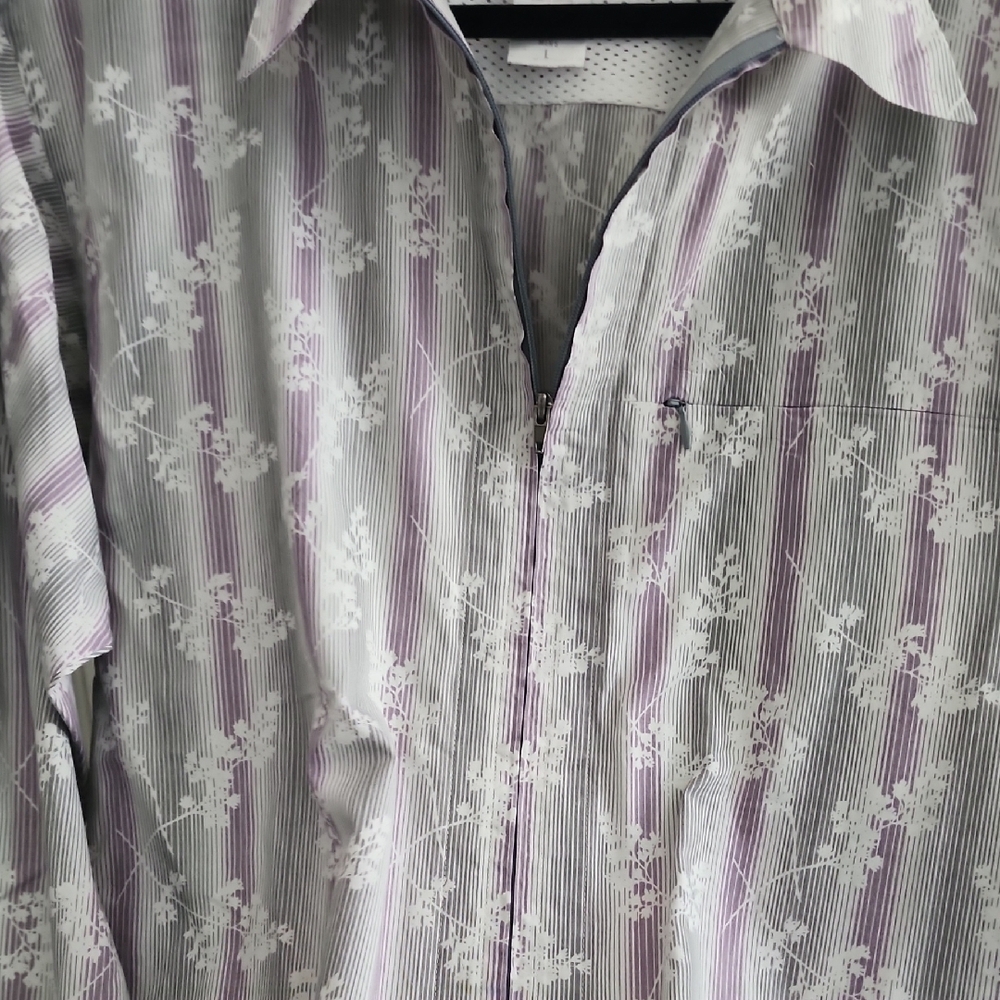 Patagonia Men’s Full Zipper Shirt Floral Stripe Lightweight Long Sleeve - Picture 5 of 6